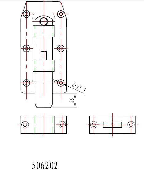 插銷506202 工藝尺寸圖示